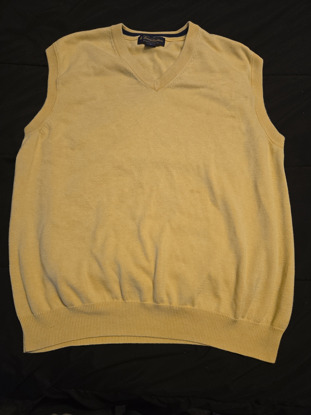 Brooks Brothers Men's V-Neck Sweater Vest - Yellow Medium